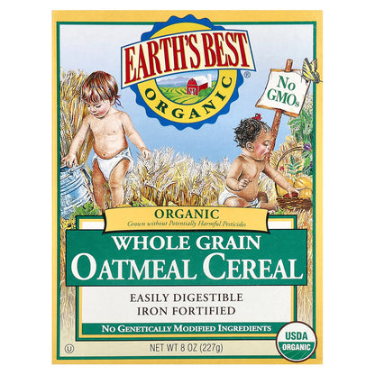 Earth's Best, Organic Whole Grain Oatmeal Cereal, 8 oz (227 g)