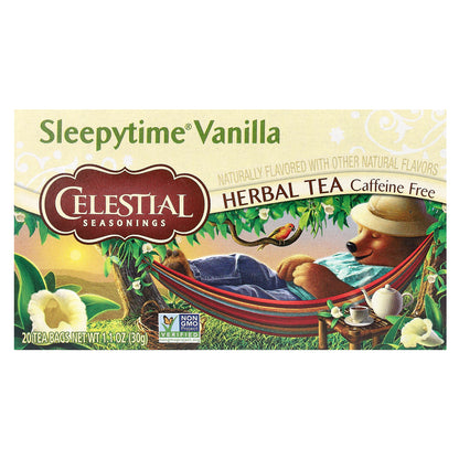 Celestial Seasonings, Herbal Tea, Sleepytime® Vanilla, Caffeine Free, 20 Tea Bags, 1.1 oz (30 g)