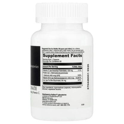 DaVinci Laboratories, Iron Bis-Glycinate, 60 Capsules