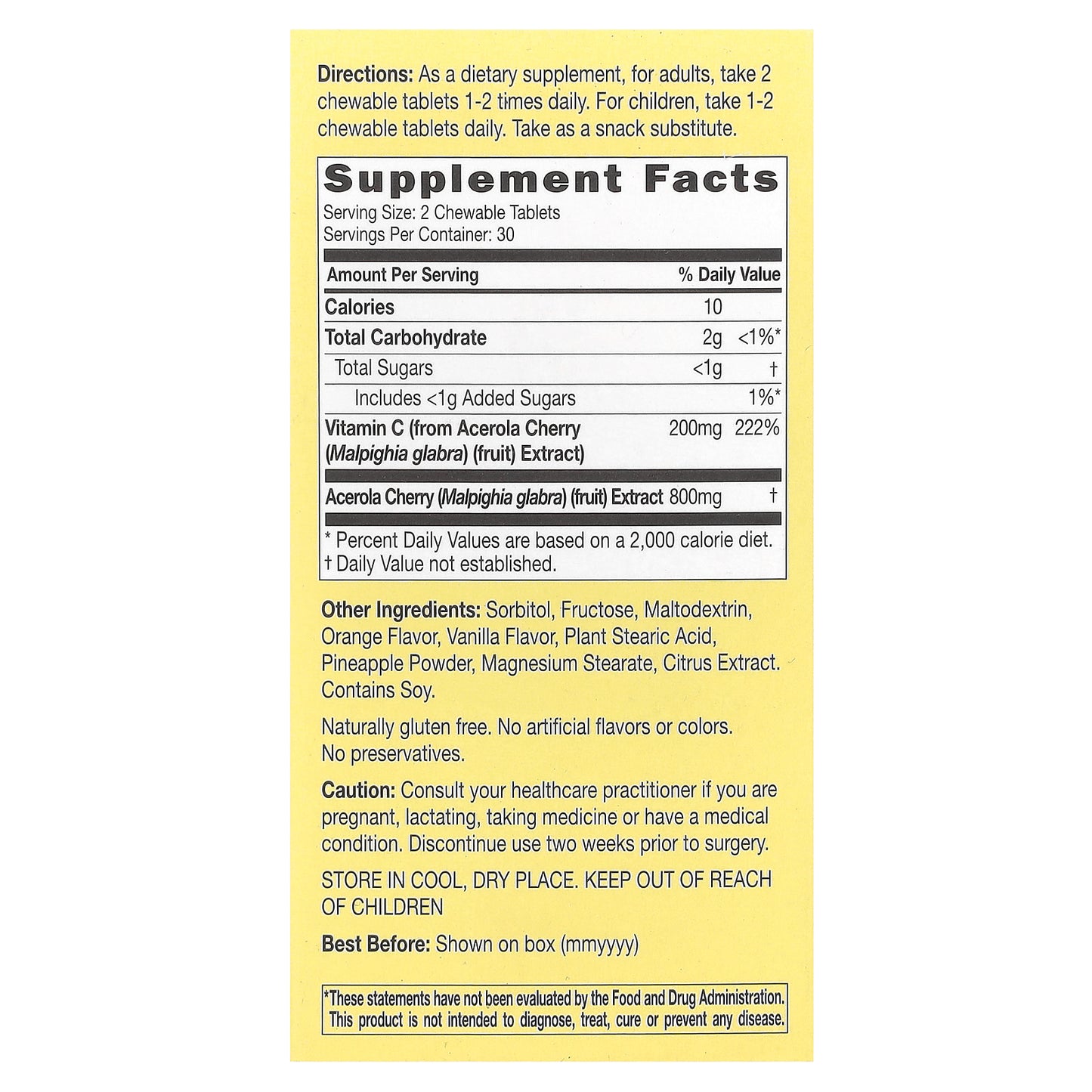 CATALO, Chewable Vitamin C, Orange & Pineapple, 200 mg, 60 Chewable Tablets (100 mg per Tablet)