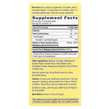 CATALO, Chewable Vitamin C, Orange & Pineapple, 200 mg, 60 Chewable Tablets (100 mg per Tablet)