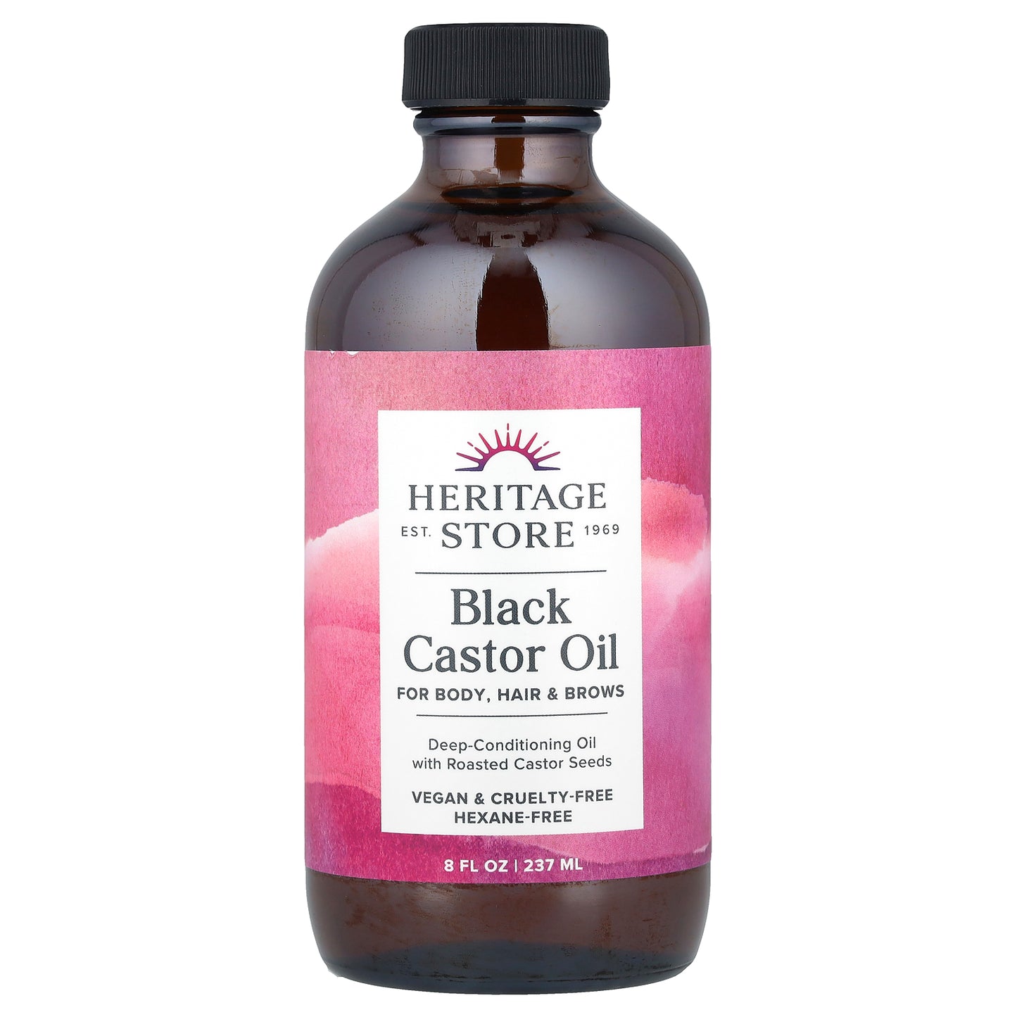 Heritage Store, Black Castor Oil, 8 fl oz (237 ml)