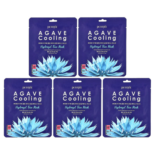 Petitfee, Agave Cooling Hydrogel Beauty Face Mask, 5 Sheets, 1.12 oz (32 g) Each