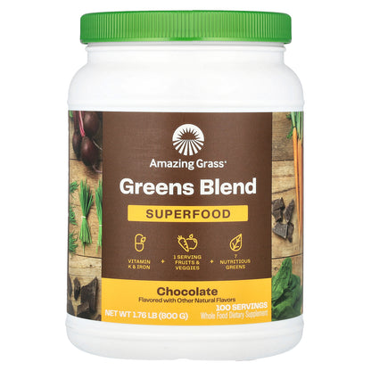 Amazing Grass, Greens Blend, Superfood, Chocolate, 1.76 lb (800 g)