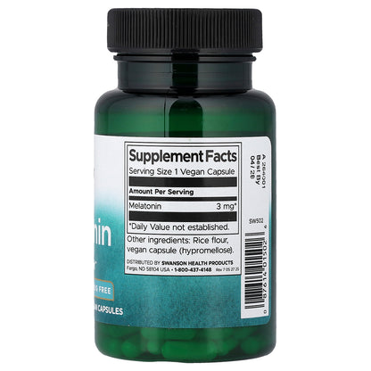 Swanson, Melatonin, 3 mg, 120 Vegan Capsules