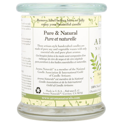 Aroma Naturals, Soy VegePure®, Medium Glass Soy Pillar Candle, Patchouli & Frankincense, 8.8 oz (260 g)