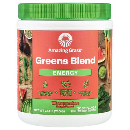 Amazing Grass, Greens Blend, Energy, Watermelon, 7.4 oz (210 g)