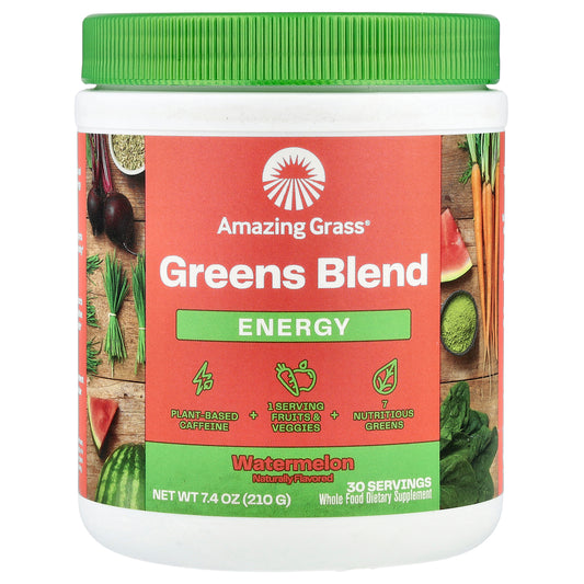 Amazing Grass, Greens Blend, Energy, Watermelon, 7.4 oz (210 g)