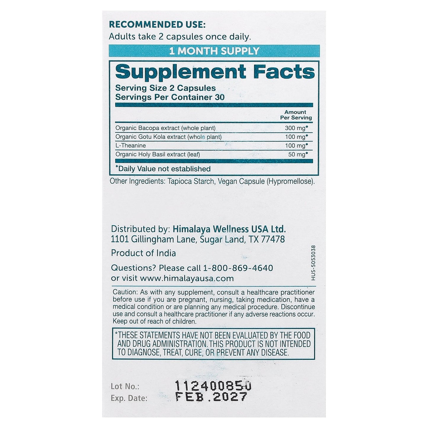 Himalaya, Hello Calm Mind™, 60 Vegan Capsules