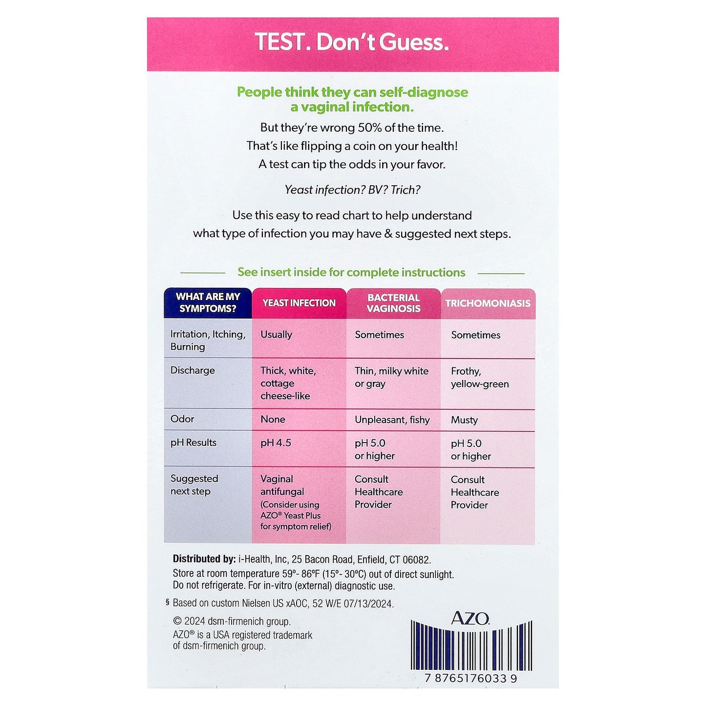 AZO, Test Strips Vaginal pH, 2 Tests