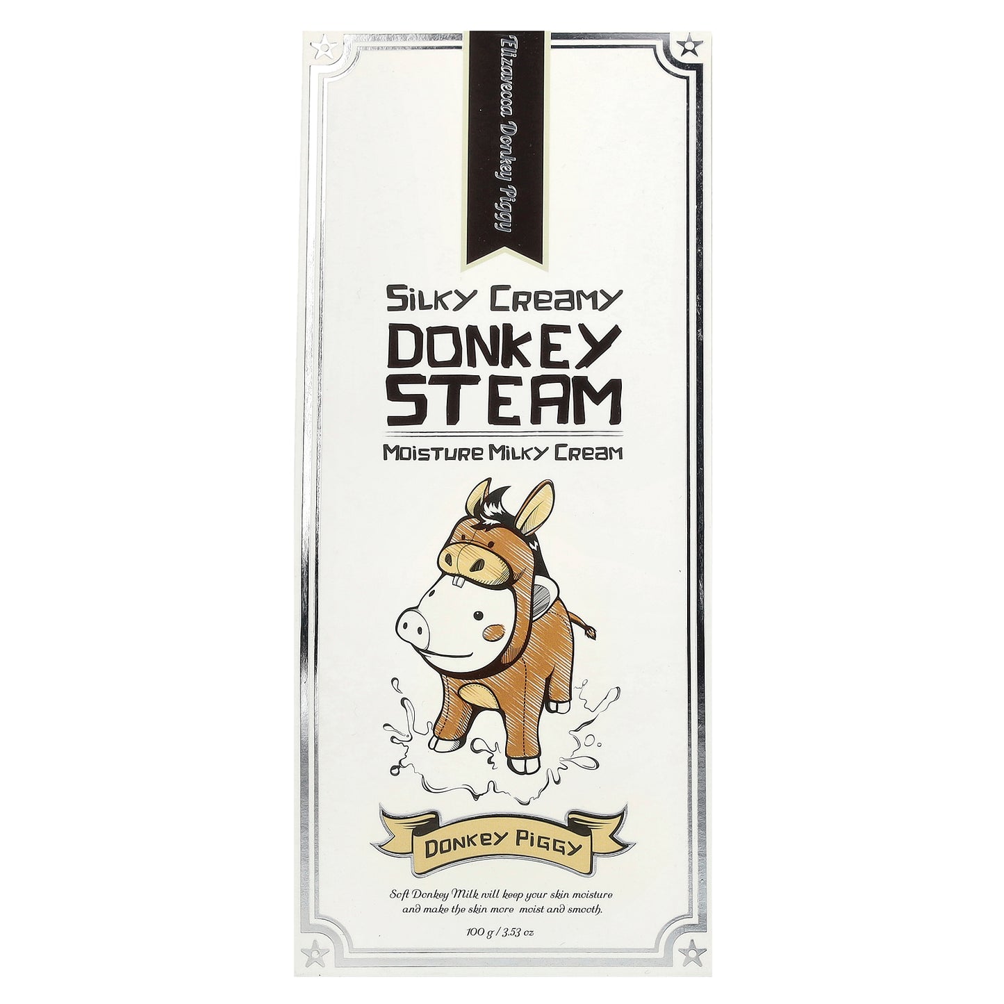 Elizavecca, Donkey Piggy, Silky Creamy Donkey Steam, Moisture Milky Cream, 3.53 oz (100 g)