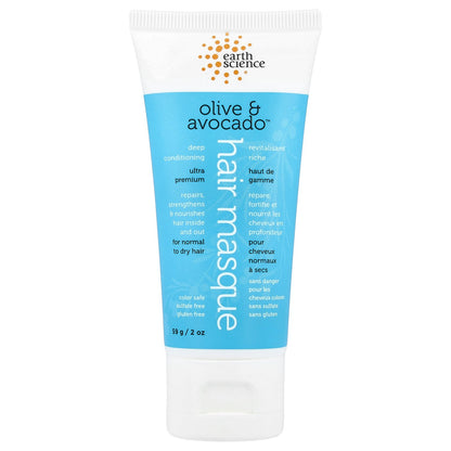 Earth Science, Deep Conditioning Hair Masque, For Normal To Dry Hair, Olive & Avocado™, 2 oz (59 g)