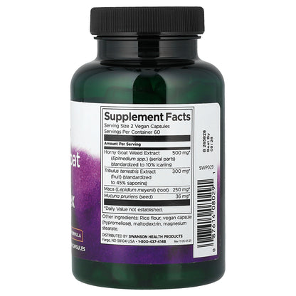 Swanson, Horny Goat Weed Complex with Tribulus and Maca, 120 Vegan Capsules