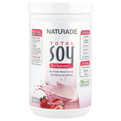 Naturade, Total Soy®, Meal Replacement, Strawberry Cream, 1 lb 1.88 oz (507 g)