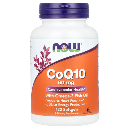 NOW Foods, CoQ10 with Omega-3 Fish Oil, 60 mg, 120 Softgels