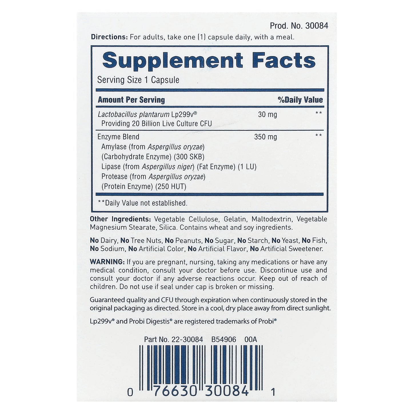 American Health, Enzyme Probiotic Complex+, 30 Capsules