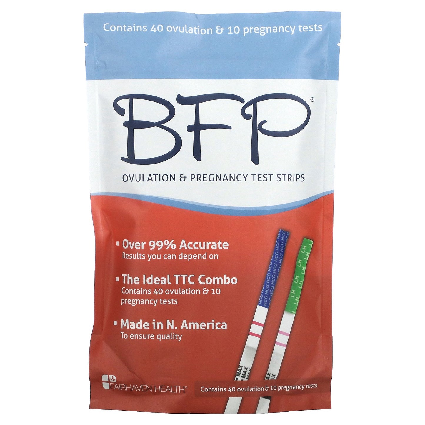 Fairhaven Health, BFP, Ovulation & Pregnancy Test Strips, 40 Ovulation & 10 Pregnancy Tests