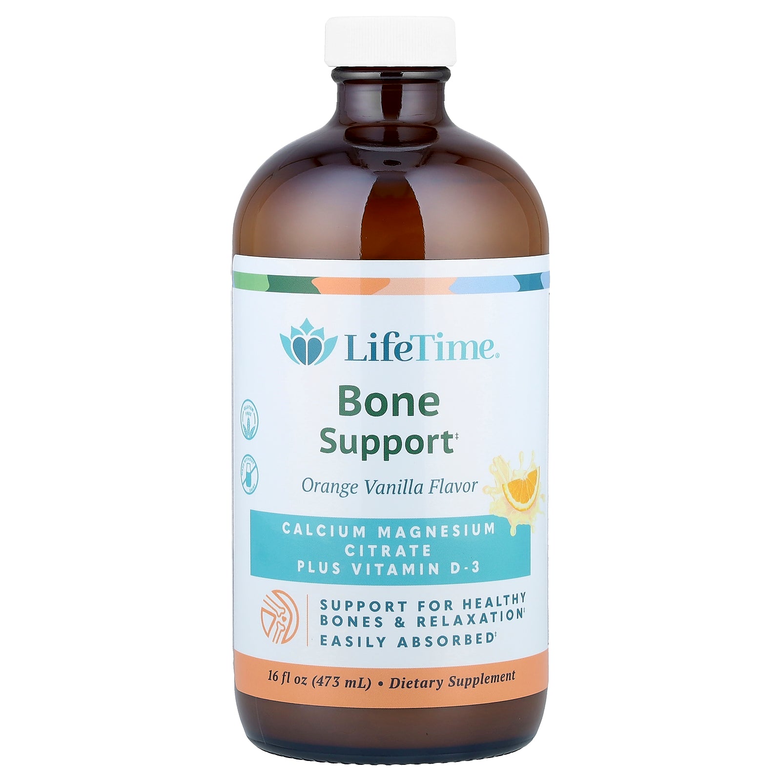 LifeTime Vitamins, Bone Support, Orange Vanilla, 16 fl oz (473 ml)