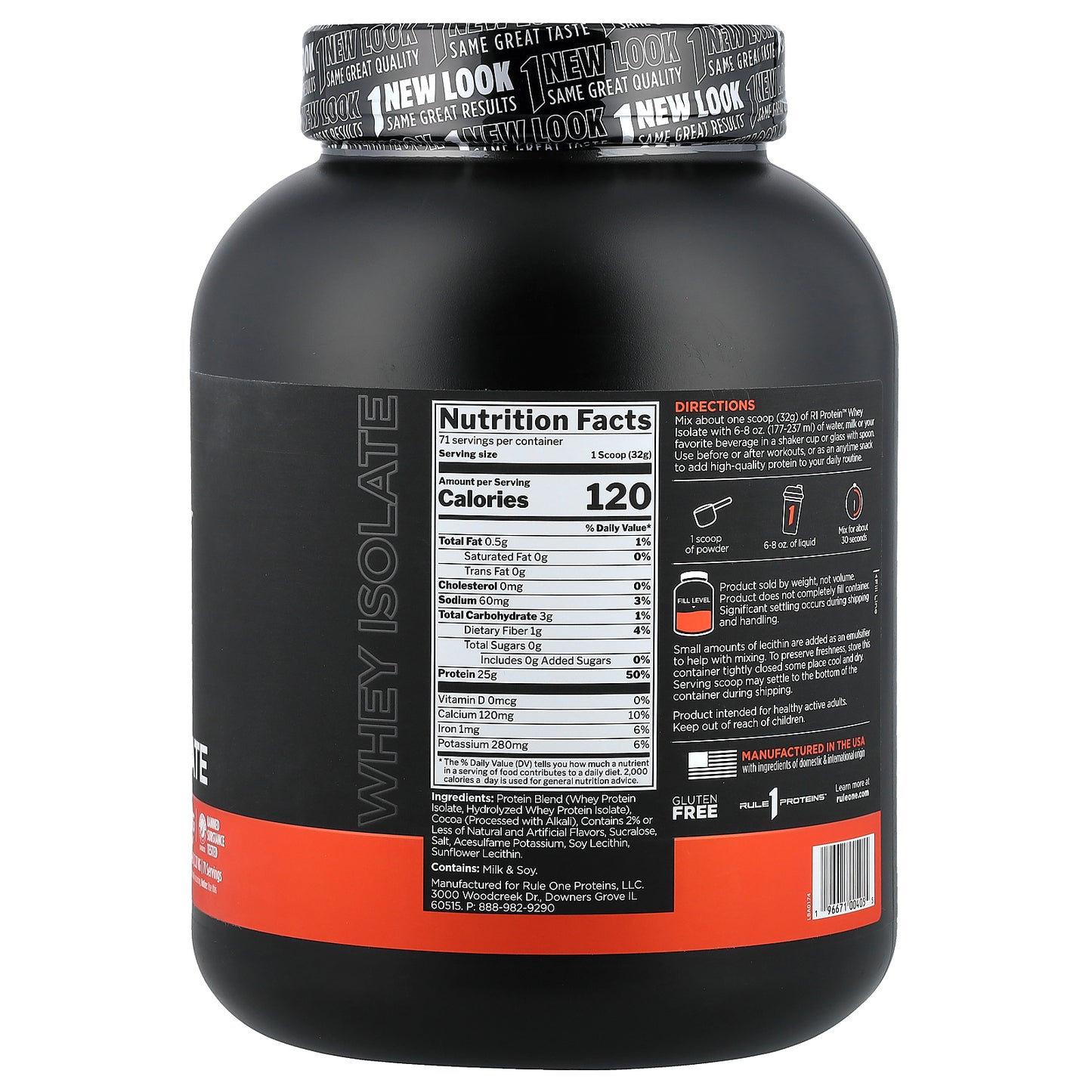 Rule One Proteins, R1 Protein™ Whey Isolate, Chocolate Fudge, 5.01 lb (2.27 kg)
