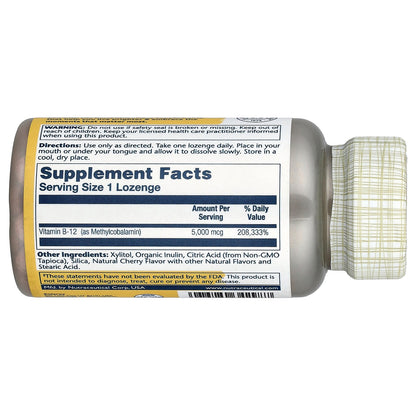 Solaray, Methyl B-12, Natural Cherry, 5,000 mcg, 60 Lozenges