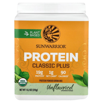Sunwarrior, Classic Plus Protein, Unflavored, 13.2 oz (375 g)