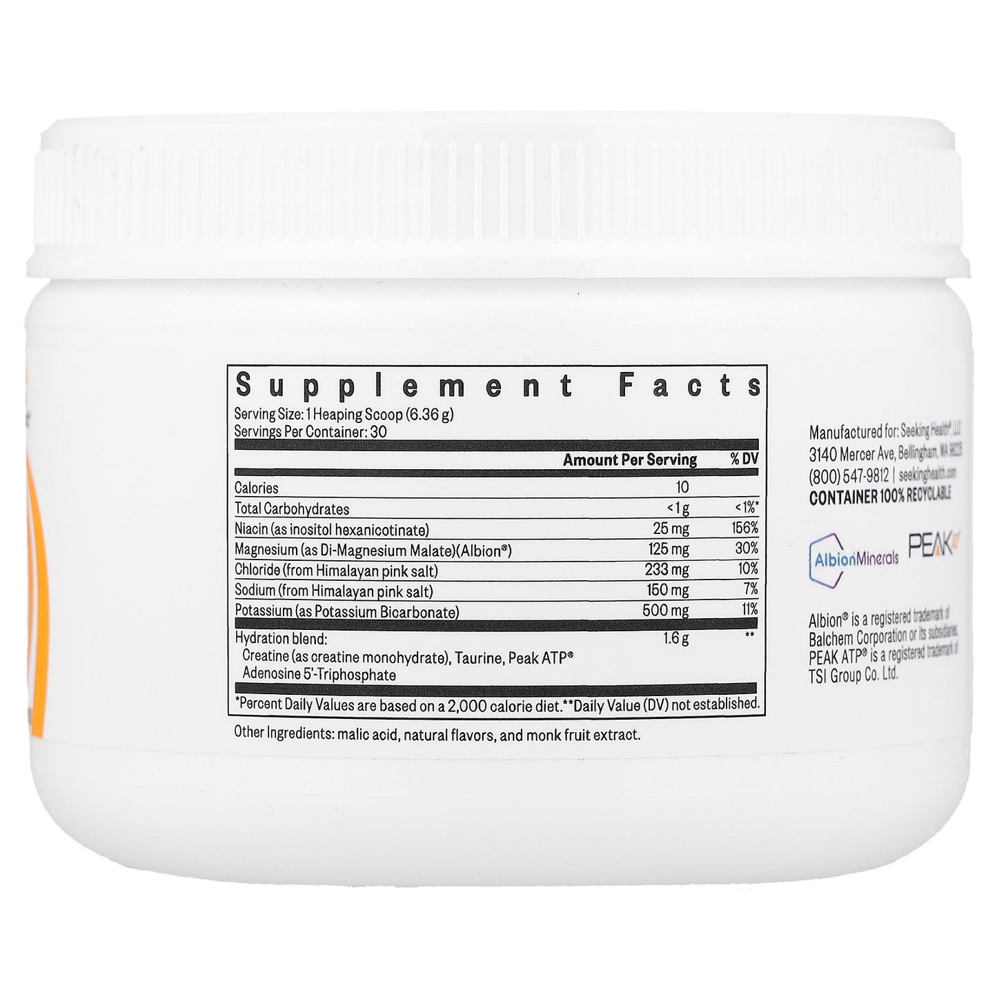 Seeking Health, Optimal Electrolyte, Orange, 6.73 oz (190.8 g)