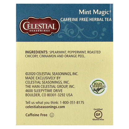 Celestial Seasonings, Herbal Tea, Mint Magic®, Caffeine Free, 20 Tea Bags, 1.4 oz (41 g)
