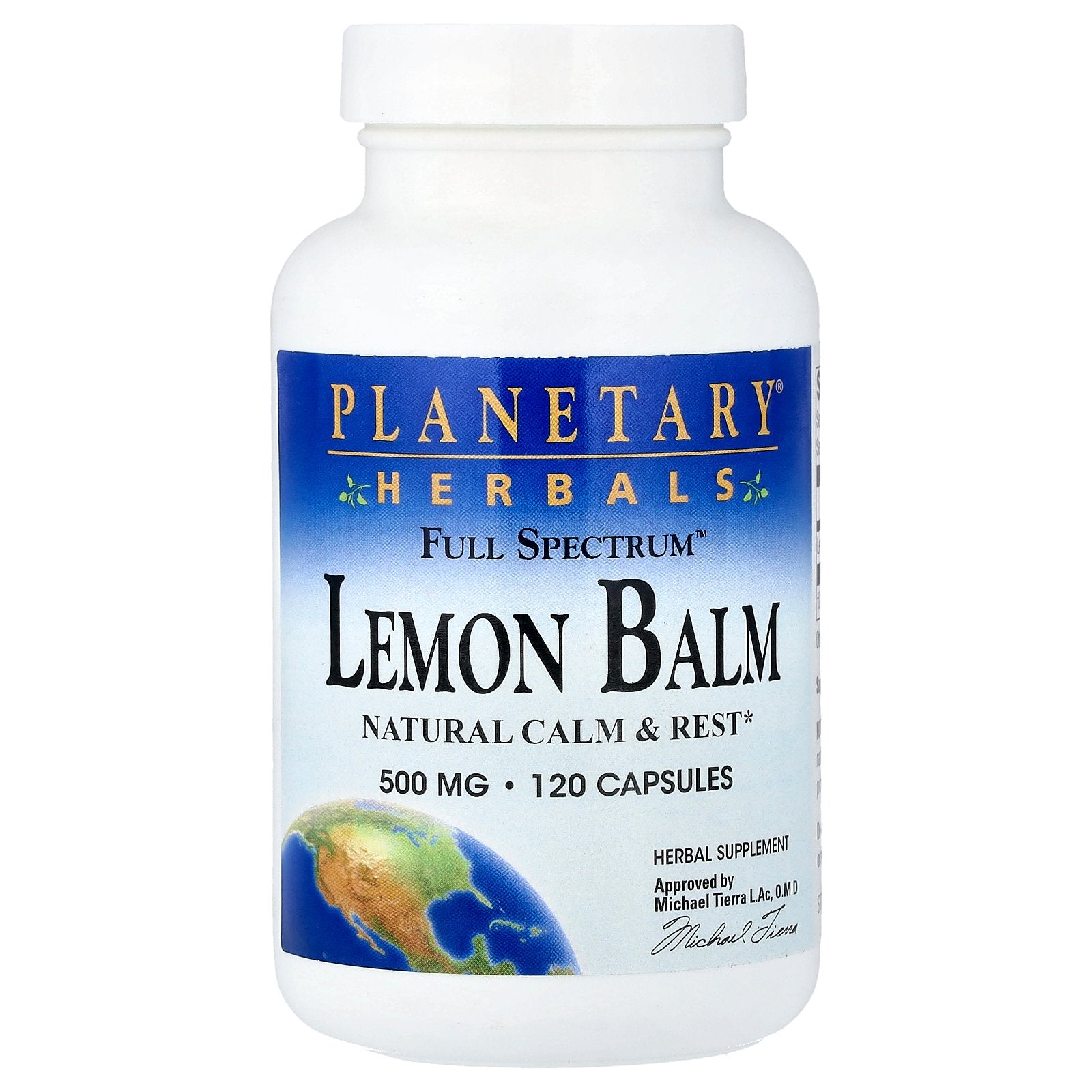 Planetary Herbals, Full Spectrum™ Lemon Balm, 500 mg, 120 Capsules