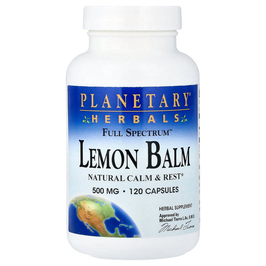 Planetary Herbals, Full Spectrum™ Lemon Balm, 500 mg, 120 Capsules