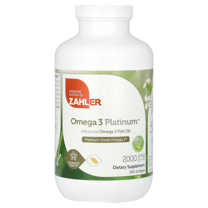 Zahler, Omega 3 Platinum, Advanced Omega 3 Fish Oil, 360 Softgels (1,000 mg per Softgel)