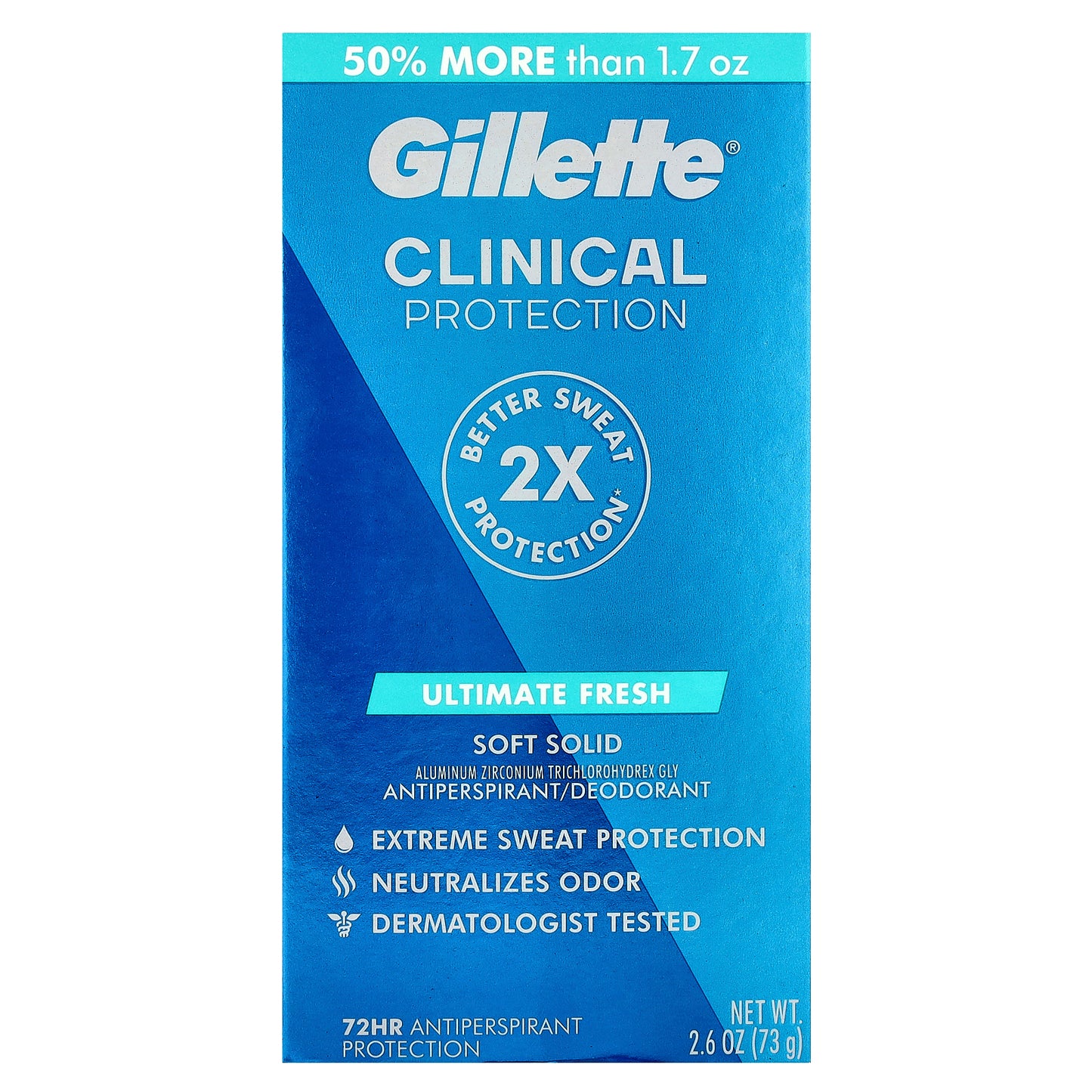 Gillette, Soft Solid Deodorant, Ultimate Fresh, 2.6 oz (73 g)