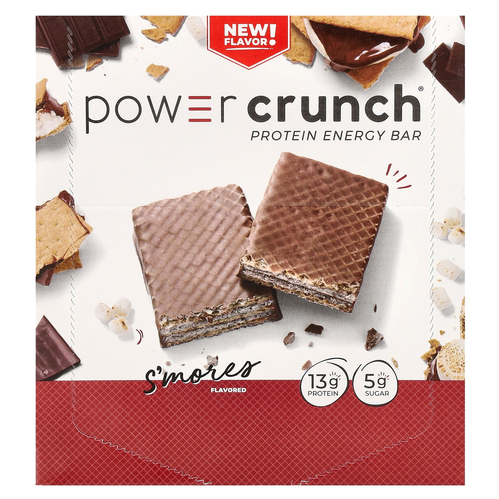 BNRG, Power Crunch®, Protein Energy Bar, S'mores, 12 Bars, 1.4 oz (40 g) Each