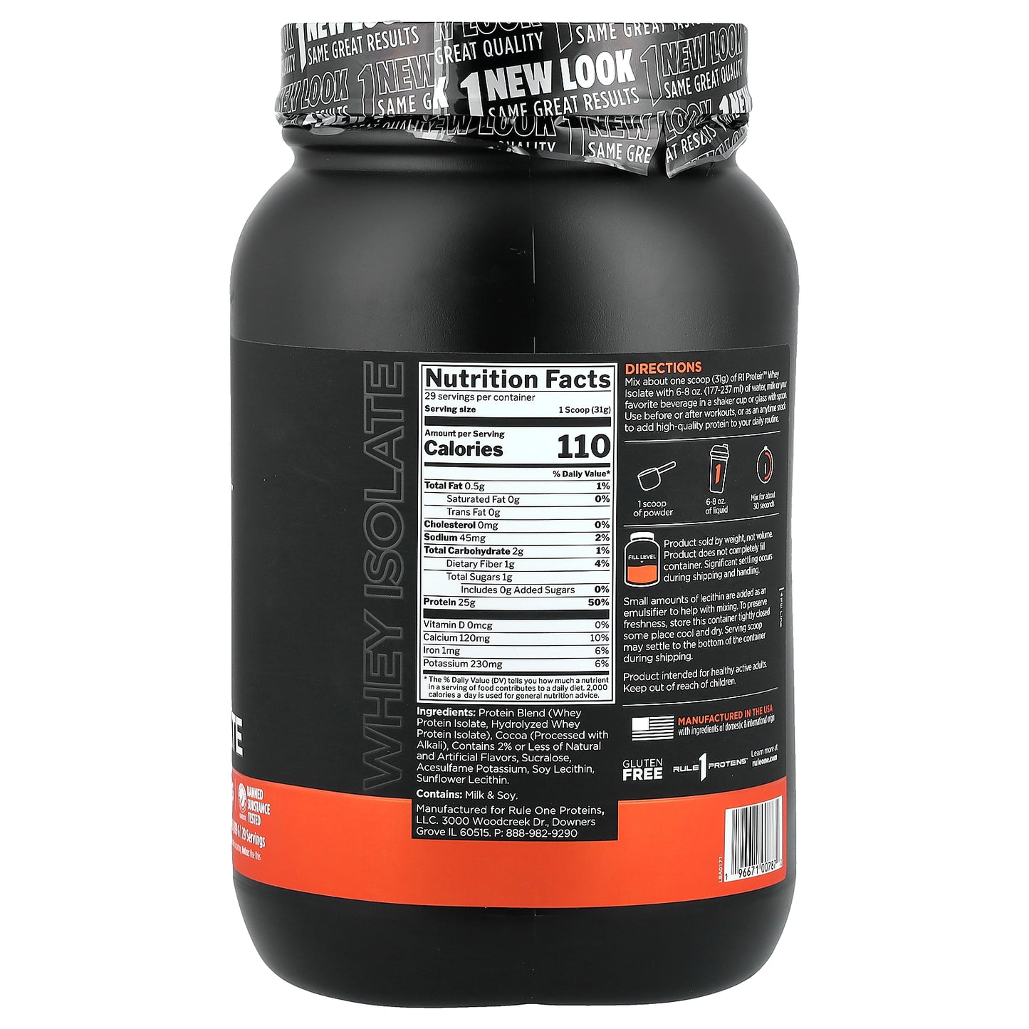 Rule One Proteins, R1 Protein™ Whey Isolate, Cafe Mocha, 1.98 lb (899 g)