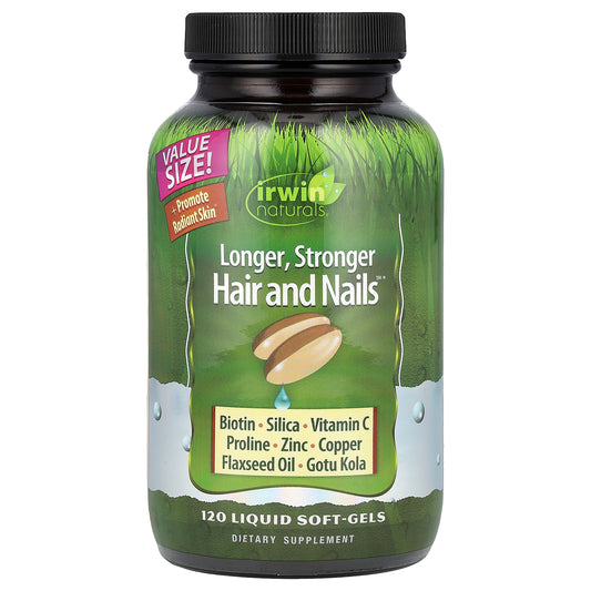 Irwin Naturals, Longer, Stronger Hair and Nails™, 120 Liquid Soft-Gels