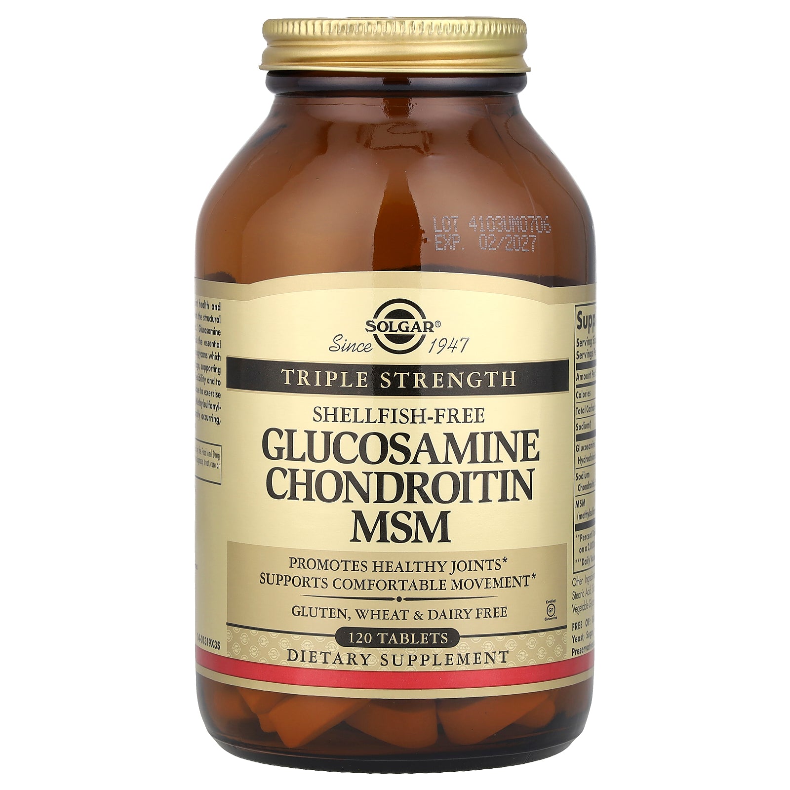 Solgar, Glucosamine Chondroitin MSM, Triple Strength, 120 Tablets