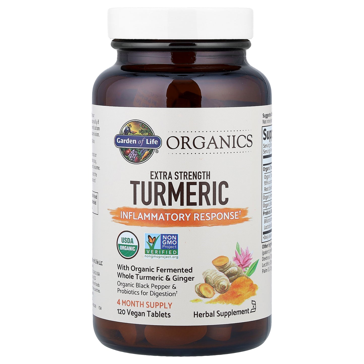 Garden of Life, Organics, Turmeric, Inflammatory Response, 120 Vegan Tablets