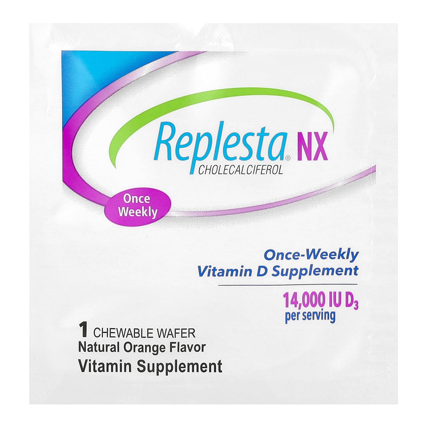 Replesta, NX Cholecalciferol, Once-Weekly Vitamin D, Natural Orange, 14,000 IU, 8 Chewable Wafers