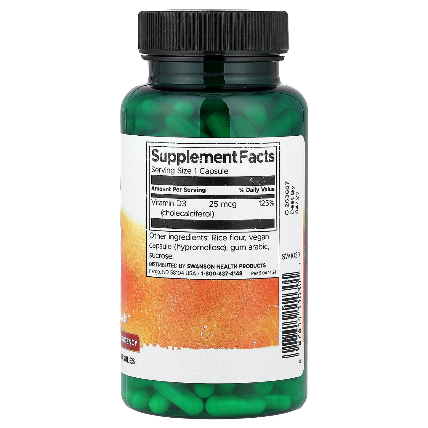 Swanson, Vitamin D3, High Potency, 25 mcg (1,000 IU), 250 Capsules