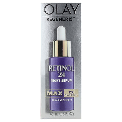 Olay, Regenerist, Retinol 24, Night Serum, Fragrance-Free, 1.3 fl oz (40 ml)