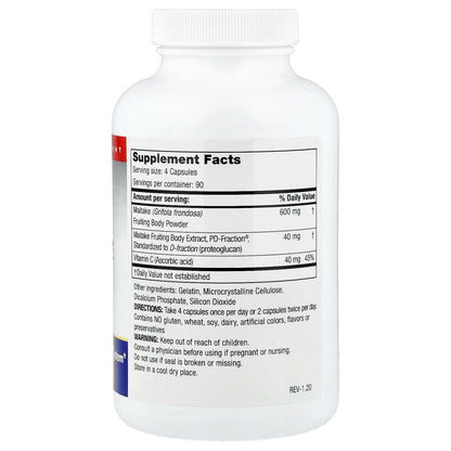 Mushroom Wisdom, Maitake D-Fraction®, Standard, 360 Capsules