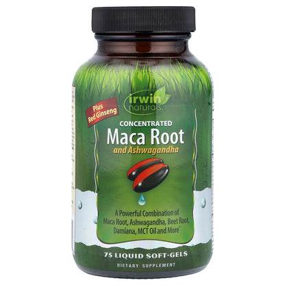 Irwin Naturals, Concentrated Maca Root and Ashwagandha, 75 Liquid Soft-Gels