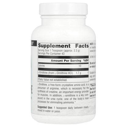 Source Naturals, L-Ornithine Powder, 3.53 oz (100 g)