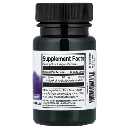 Swanson, Albion® Zinc, 30 mg, 90 Vegan Capsules