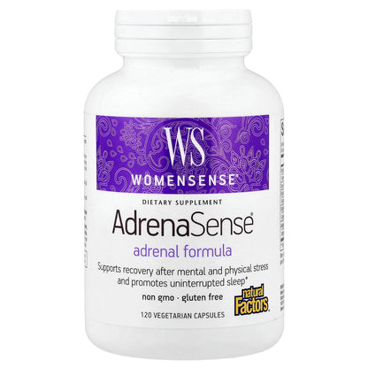 Natural Factors, WomenSense®, AdrenaSense®, Adrenal Formula, 120 Vegetarian Capsules