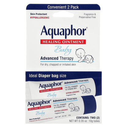 Aquaphor, Baby Healing Ointment, Fragrance Free , 2 Tubes, 0.35 oz (10 g) Each