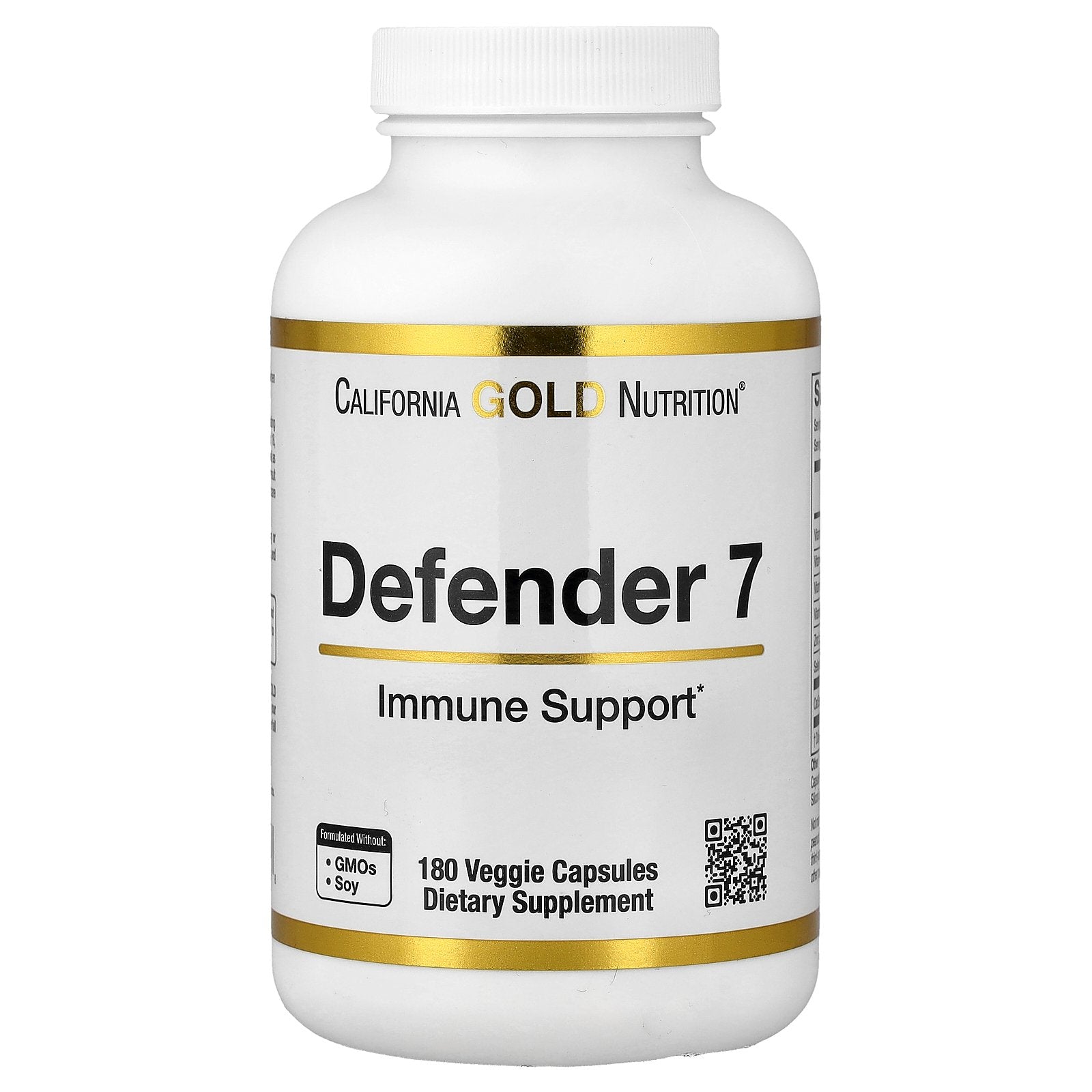 California Gold Nutrition, Defender 7, with Vitamin A, Zinc, Selenium & Oat Beta-Glucan, 180 Veggie Capsules