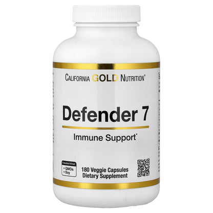California Gold Nutrition, Defender 7, with Vitamin A, Zinc, Selenium & Oat Beta-Glucan, 180 Veggie Capsules
