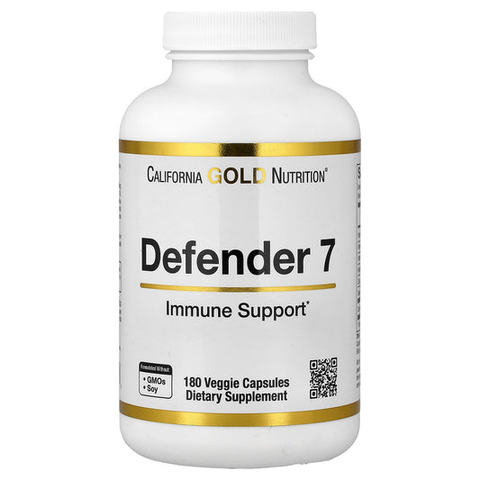 California Gold Nutrition, Defender 7, with Vitamin A, Zinc, Selenium & Oat Beta-Glucan, 180 Veggie Capsules