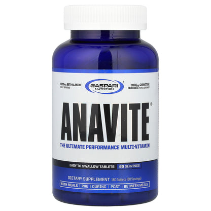 Gaspari Nutrition, ANAVITE®, The Ultimate Performance Multi-Vitamin, 180 Tablets