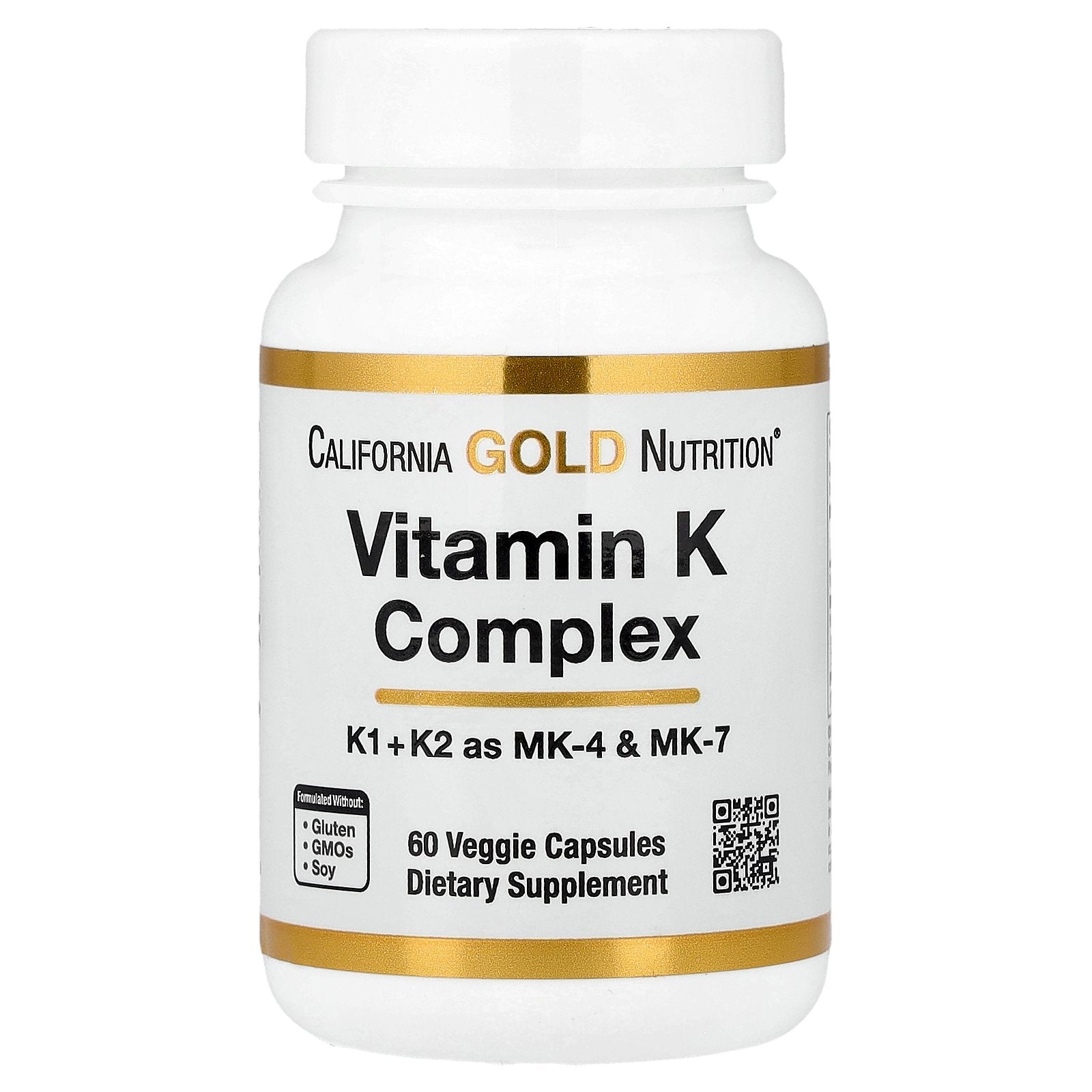 California Gold Nutrition, Vitamin K Complex, 60 Veggie Capsules